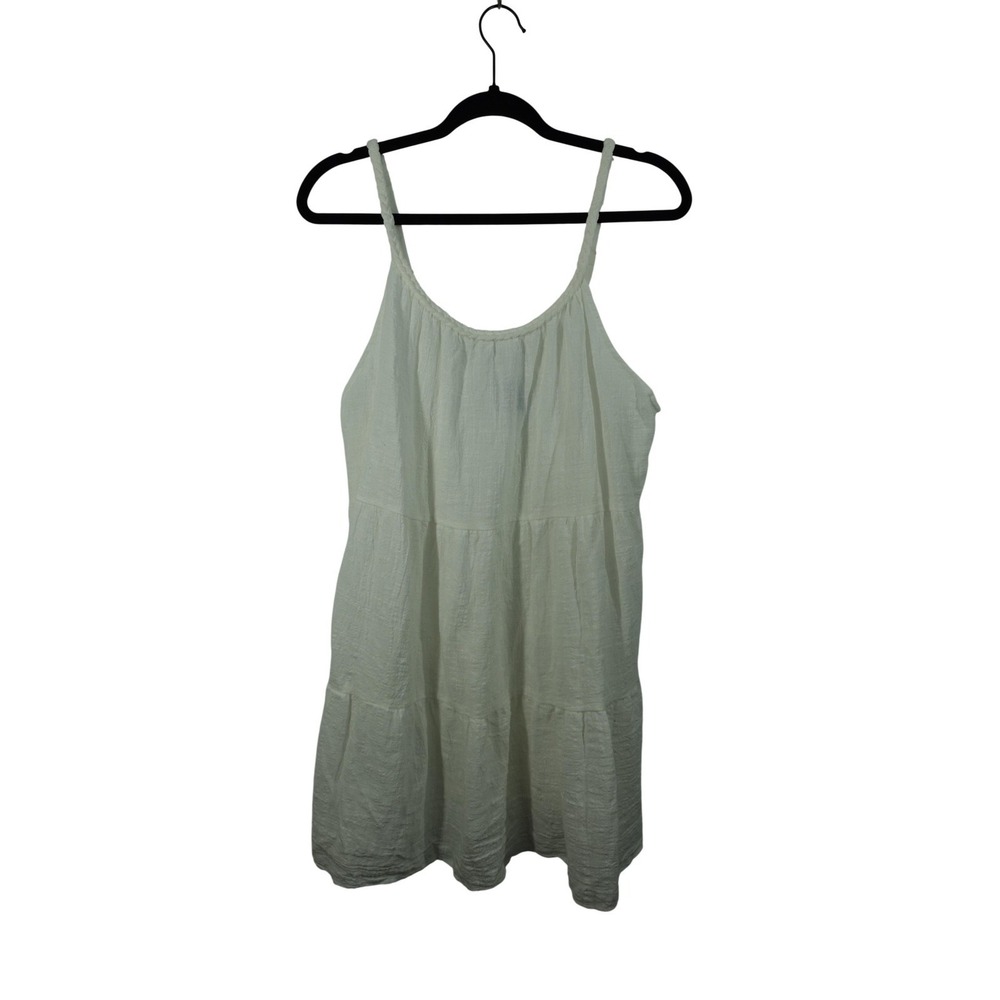 Shade & Shore Cover Up Womens Small White Cotton Sheer Braided Strap Swim Beach